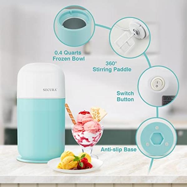 Máquina para hacer helados suaves de fruta congelada sin lácteos vegana Yonanas 988TL Deluxe, sin BPA, incluye 75 recetas, 200 vatios, color verde azulado