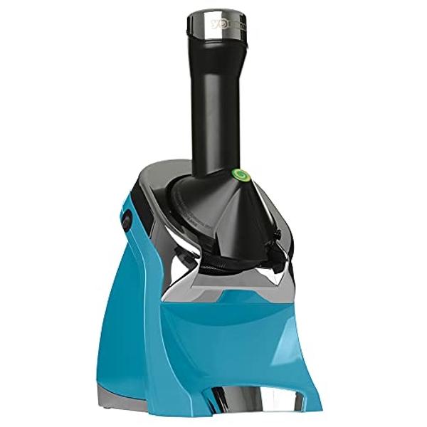 Máquina para hacer helados suaves de fruta congelada sin lácteos vegana Yonanas 988TL Deluxe, sin BPA, incluye 75 recetas, 200 vatios, color verde azulado