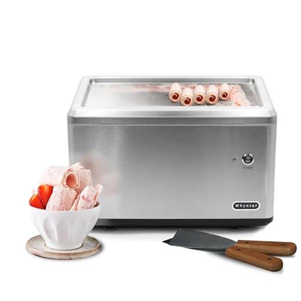 Máquina para hacer helados en rollo de acero inoxidable Whynter ICR-300SS de 0.5 cuartos con compresor