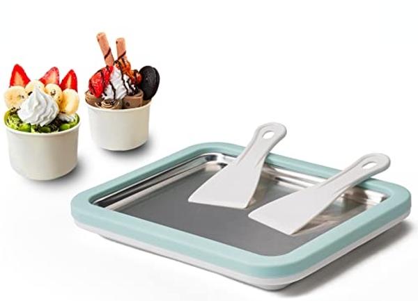 Máquina para hacer helados suaves de fruta congelada sin lácteos vegana Yonanas 988TL Deluxe, sin BPA, incluye 75 recetas, 200 vatios, color verde azulado