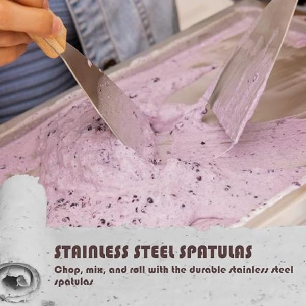 Máquina para hacer helados en rollo de acero inoxidable Whynter ICR-300SS de 0.5 cuartos con compresor