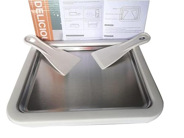 Máquina para hacer helados para niños Duomid, máquina para hacer helados enrollados con 2 palas, máquina para hacer yogur helado, molde/rollo para helado instantáneo, máquina para 