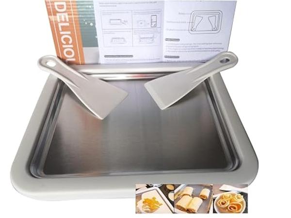Máquina para hacer helados para niños Duomid, máquina para hacer helados enrollados con 2 palas, máquina para hacer yogur helado, molde/rollo para helado instantáneo, máquina para 