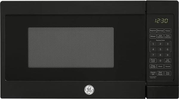 Horno microondas GE GCST07N1WBB, 700 vatios, 6 ajustes de cocción automáticos, bloqueo para niños, accesorio esencial de cocina para encimera, dormitorio o apartamento, 0.7 pies cú