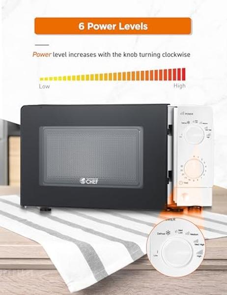 Horno microondas GE GCST07N1WBB, 700 vatios, 6 ajustes de cocción automáticos, bloqueo para niños, accesorio esencial de cocina para encimera, dormitorio o apartamento, 0.7 pies cú