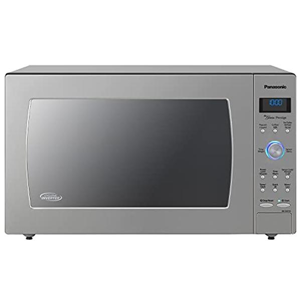Horno Panasonic con tecnología Cyclonic Wave Inverter, 1250 W, 2.2 pies cúbicos. Microondas de encimera con sensor Genius de cocción con un solo toque – NN-SD975S (acero inoxidable