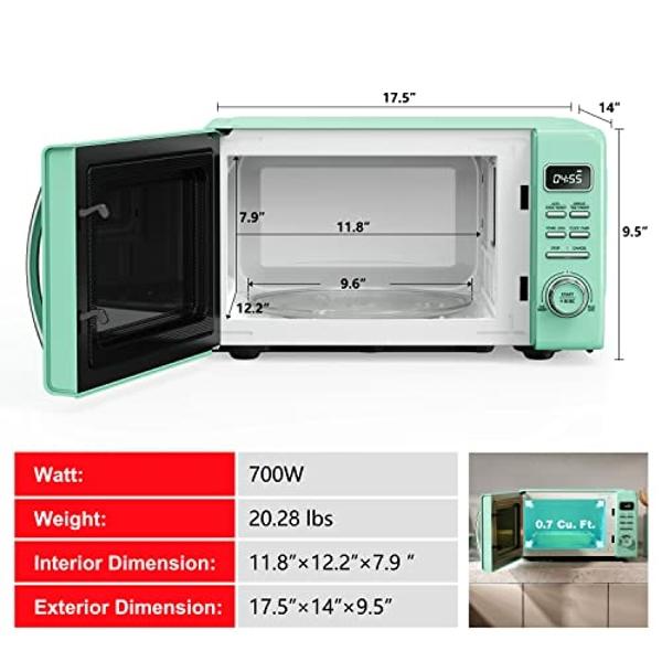 Horno microondas GE GCST07N1WBB, 700 vatios, 6 ajustes de cocción automáticos, bloqueo para niños, accesorio esencial de cocina para encimera, dormitorio o apartamento, 0.7 pies cú