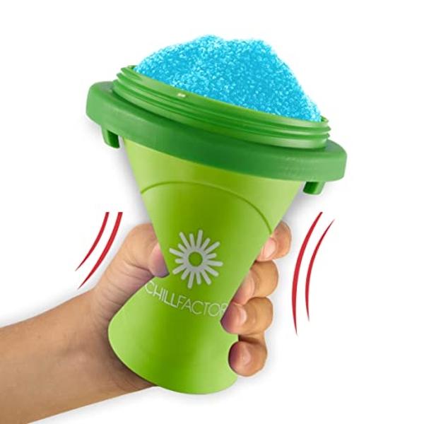 Cra-Z-Art ChillFactor Original - Vaso para granizados: prepara granizados, smoothies y batidos congelados súper rápidos. Vaso refrescante. Vaso exprimidor de doble capa con cuchara