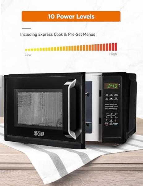 Horno microondas GE GCST10A1WSS 4 en 1, freidora de aire de 1050 vatios, modo asador y convección, bloqueo para niños, esencial para la cocina, ideal para la encimera o el dormitor