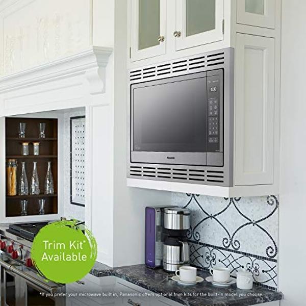 Horno microondas Panasonic, de acero inoxidable, de encimera/integrado, con tecnología Inverter y sensor Genius, 2.2 pies cúbicos, 1250 W, NN-SN97JS (plateado)