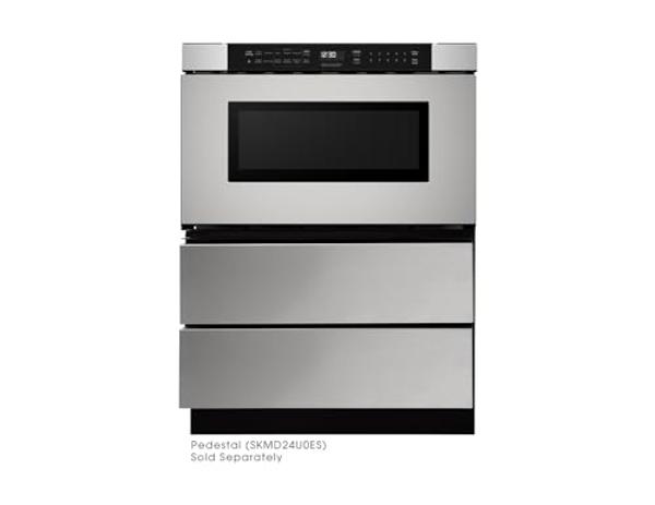 Horno microondas de cajón Sharp SMD2440JS, 24 pulgadas, 1.2 pies cúbicos, 950 vatios, panel de control táctil en ángulo, acero inoxidable