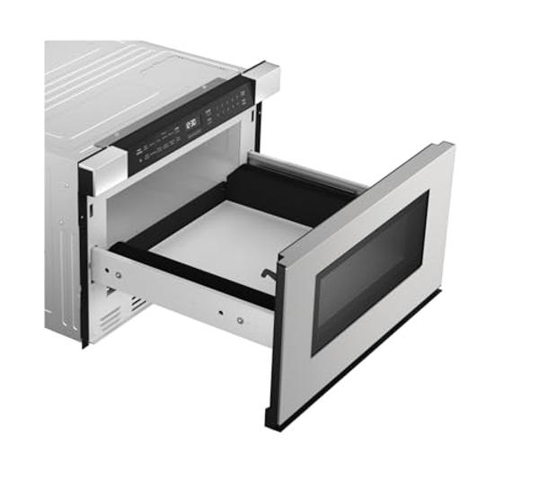 Microondas de acero inoxidable Sharp SMD2470ASY de 24 pulgadas, 1.2 pies cúbicos, 950 W y cajón