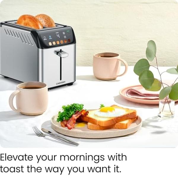 Tostadora digital Chefman Smart Touch de rebanadas, niveles de