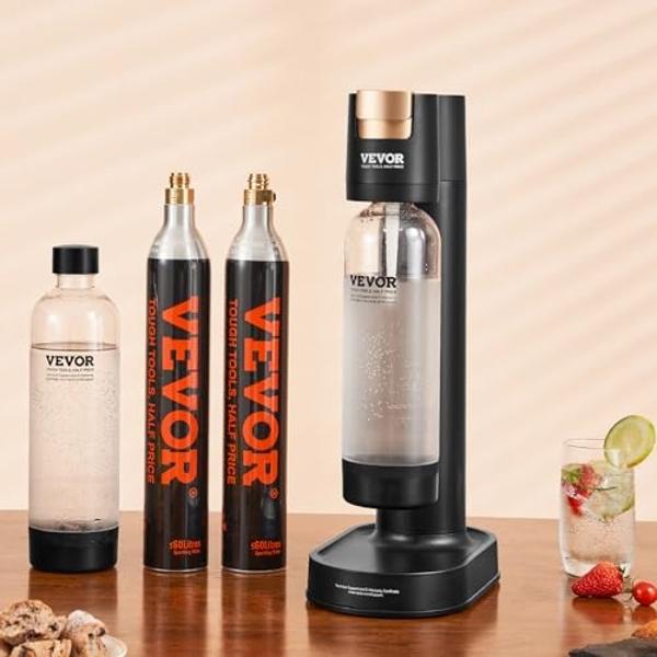 SodaStream - Máquina de agua con gas Terra | PAQUETE ECONÓMICO | Sistema de CO2 CQC | Incluye 2 cilindros de CO2, 3 botellas de 947 ml (32 onzas líquidas) aptas para lavavajillas, 
