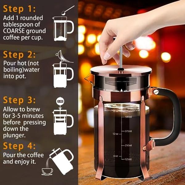 Cafetera blanca MÜELLERHOME de 12 tazas: jarra de borosilicato, apagado automático, filtro reutilizable, antigoteo, función de mantenimiento del calor, ventana transparente para el