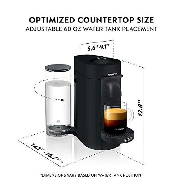 Cafetera y cafetera espresso Nespresso Vertuo Plus Deluxe de De'Longhi, color negro mate