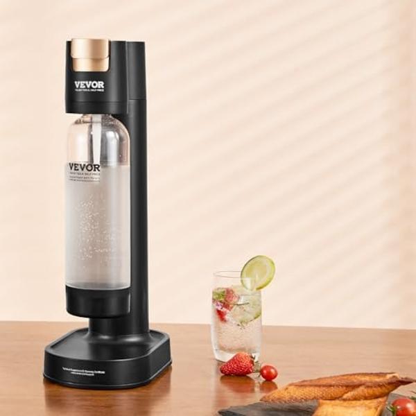 VEVOR - Máquina para hacer agua con gas, para carbonatación doméstica, kit de inicio para agua con gas con botella PET de 1 l sin BPA, compatible con cilindros de CO2 de rosca conv