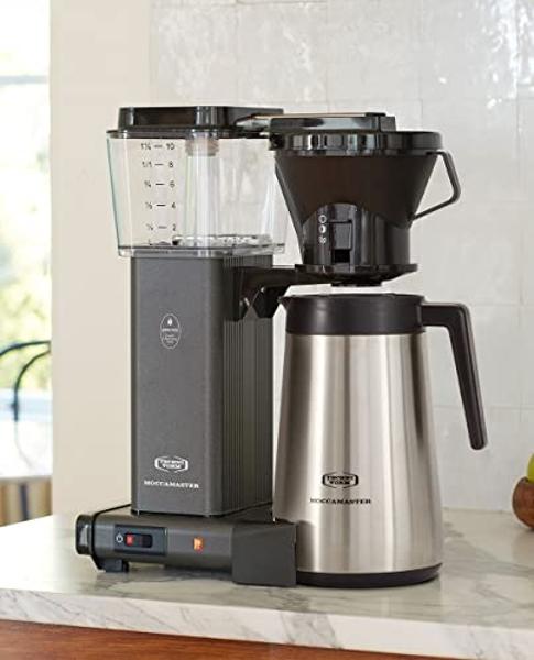 Cafetera térmica Technivorm Moccamaster 79317 KBGT de 10 tazas, 40 onzas, gris piedra, 1,25 l