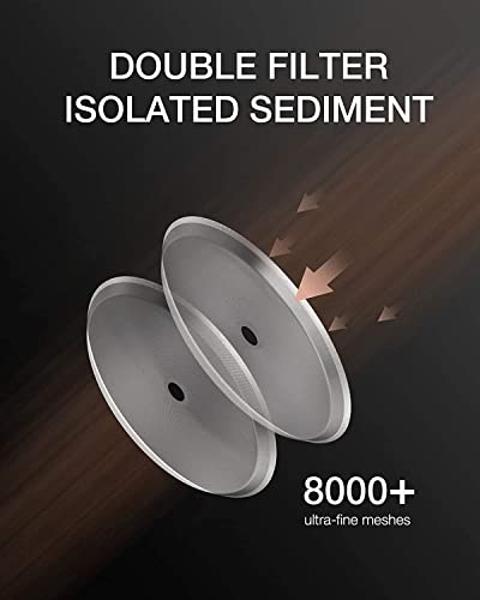 Cafetera de prensa francesa BAYKA de 1 litro y 34 oz, ideal como regalo para mamá, ideal para amantes del café, de acero inoxidable con vidrio de borosilicato grueso resistente al 