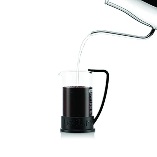 Cafetera de prensa francesa Bodum Brazil de 355 ml, vidrio de borosilicato de alta resistencia, color negro - Fabricada en Portugal