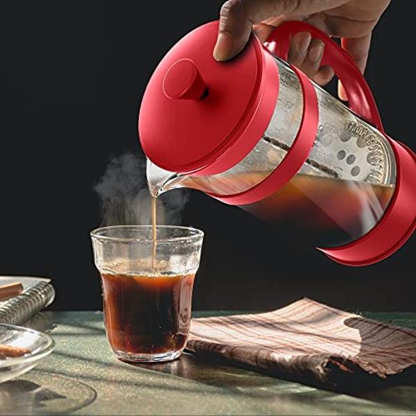 Cafetera de prensa francesa Bodum Brazil de 355 ml, vidrio de borosilicato de alta resistencia, color negro - Fabricada en Portugal