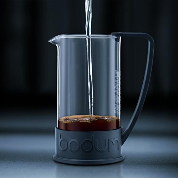 Cafetera de prensa francesa Bodum Brazil de 1,5 litros, vidrio de borosilicato de alta resistencia, color negro - Fabricada en Portugal