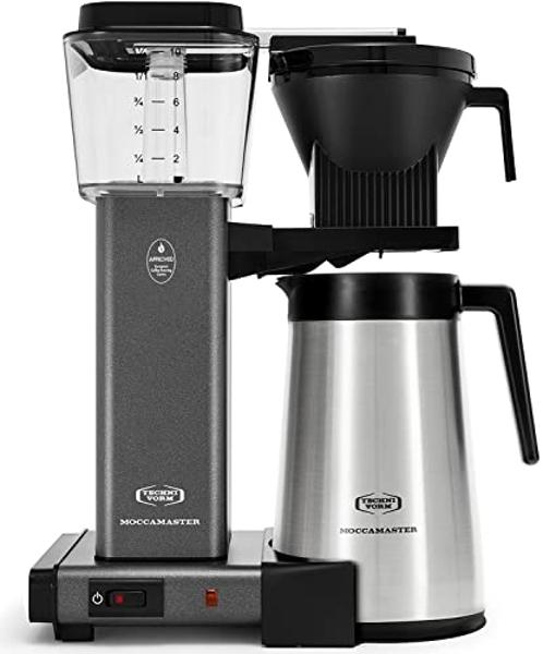 Cafetera térmica Technivorm Moccamaster 79317 KBGT de 10 tazas, 40 onzas, gris piedra, 1,25 l