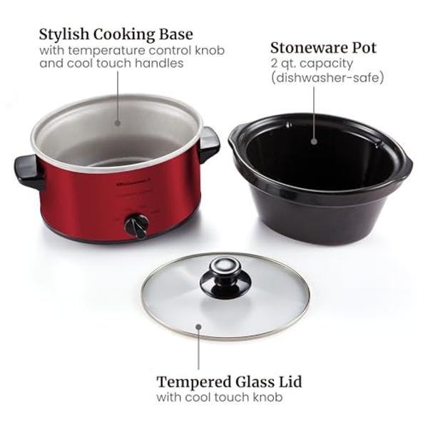 Olla de cocción lenta eléctrica ovalada Elite Gourmet MST-275XR, temperatura ajustable, platos principales, salsas, guisos y aderezos, tapa y recipiente de vidrio aptos para lavava