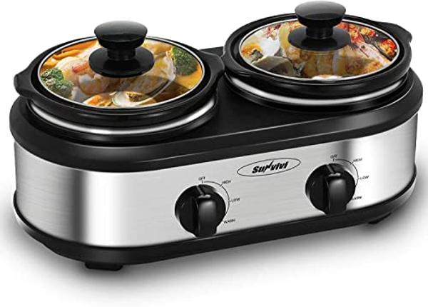 Olla de cocción lenta programable Crock-Pot de 6 cuartos con temporizador digital, ideal para cocinar en casa, de acero inoxidable