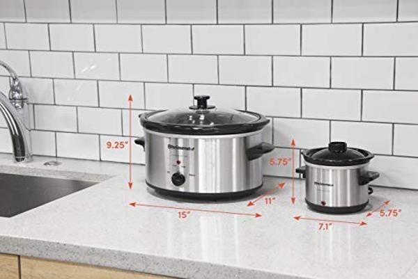 Olla de cocción lenta programable Crock-Pot de 6 cuartos con temporizador digital, ideal para cocinar en casa, de acero inoxidable