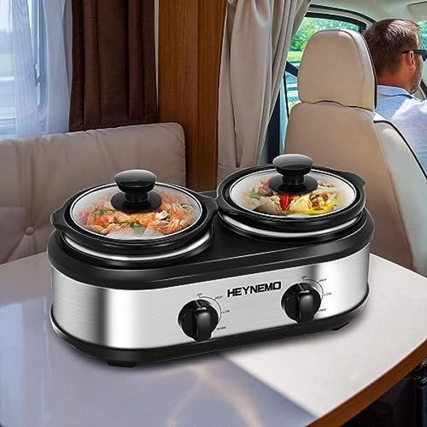 Servidor de buffet eléctrico triple BELLA de 3 x 1,5 cuartos, bandeja para calentar alimentos y olla de cocción lenta - Estación de servicio calentada de acero inoxidable cepillado