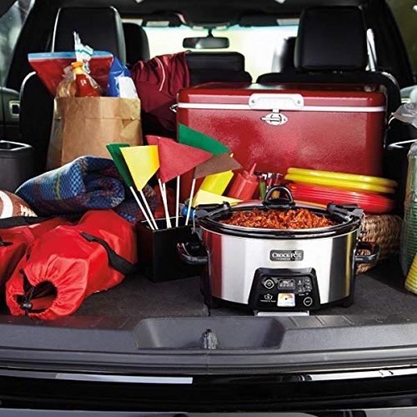 Olla de cocción lenta programable Crock-Pot SCCPCTS605-S Cook Travel Serve de 6 cuartos