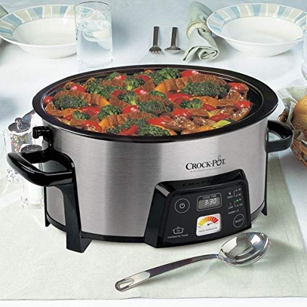 Olla de cocción lenta programable Crock-Pot SCCPCTS605-S Cook Travel Serve de 6 cuartos