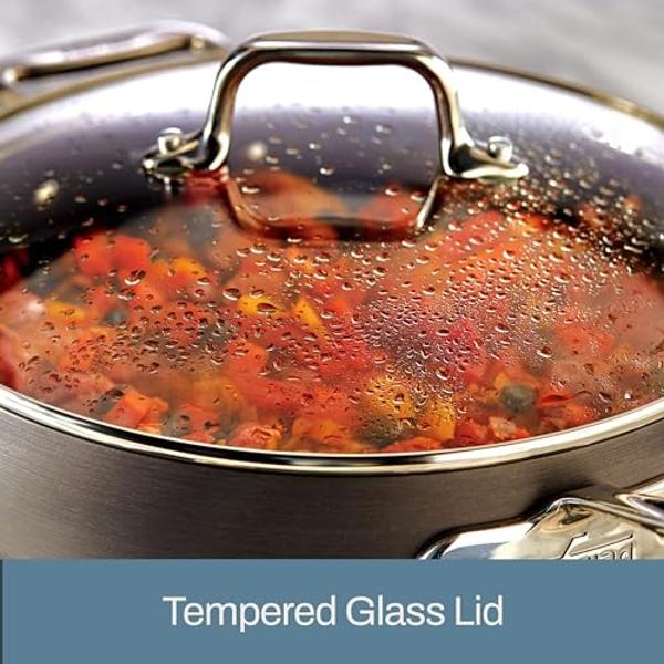 Juego de ollas y sartenes Ninja Ceramic Pro de 10 piezas, antiadherentes, con tapas de vidrio, sin PTFE, con revestimiento cerámico, apto para horno, compatible con todo tipo de co