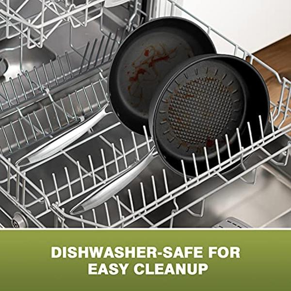 Juego de ollas y sartenes Ninja NeverStick Ceramic Pro de 14 piezas, antiadherentes con tapas de vidrio, de cerámica, de acero inoxidable, apto para todo tipo de cocinas, horno y e