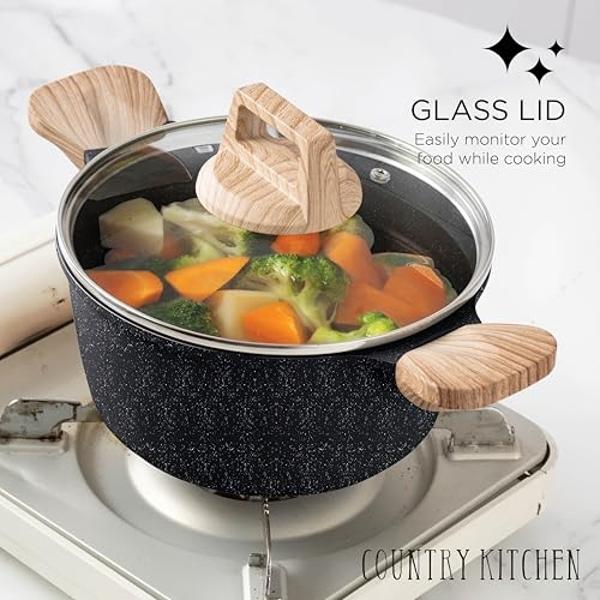 Juego de ollas y sartenes de acero inoxidable Farberware Millennium, 10 piezas