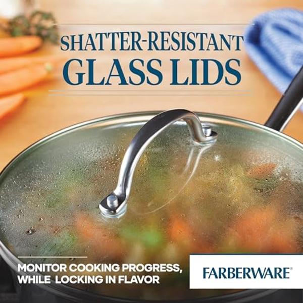 Juego de ollas y sartenes de acero inoxidable Farberware Millennium, 10 piezas