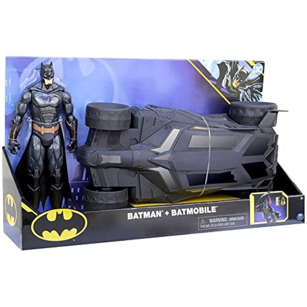 Pack Batimóvil de Batman de DC Comics + Batimóvil de Batman de 30 cm y figura articulada de 30 cm – Juguete para niños a partir de 4 años