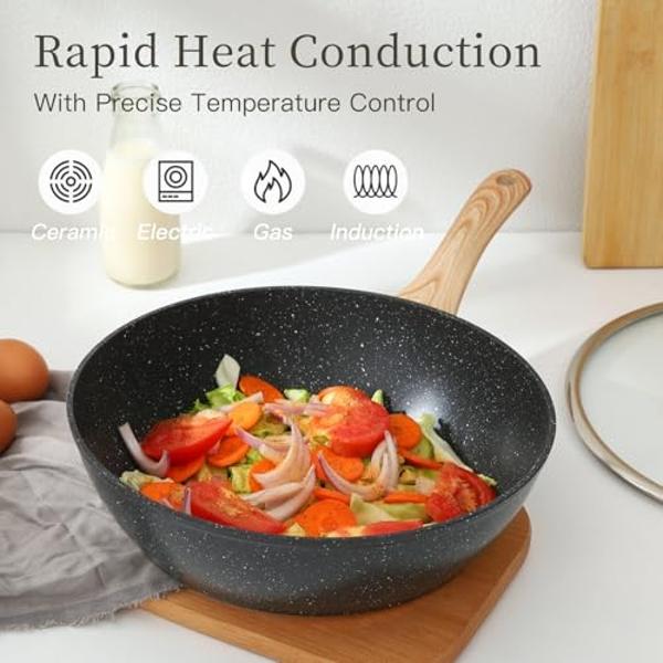 Juego de ollas y sartenes Gotham Steel de cobre martillado (10 piezas), antiadherentes, de cerámica no tóxica, apto para horno y lavavajillas.