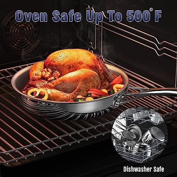 Juego de utensilios de cocina Cooks Standard de acero inoxidable con revestimiento multicapa, 9 piezas, plateado