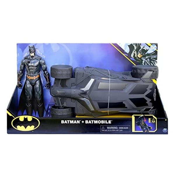Pack Batimóvil de Batman de DC Comics + Batimóvil de Batman de 30 cm y figura articulada de 30 cm – Juguete para niños a partir de 4 años