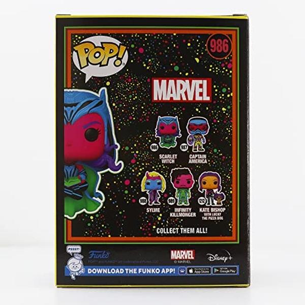 Funko Pop Marvel Scarlet Witch con Darkhold Libro Black Light Edición Especial Exclusiva