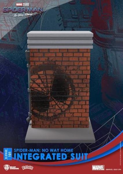 Beast Kingdom - Figura y estatua de Spider-Man: Sin camino a casa de Marvel con traje integrado Diorama Stage D-Stage
