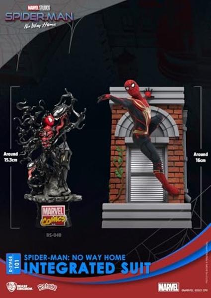 Beast Kingdom - Figura y estatua de Spider-Man: Sin camino a casa de Marvel con traje integrado Diorama Stage D-Stage