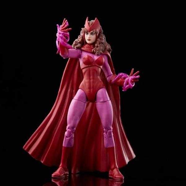 Figura de acción de juguete de la serie Marvel Legends Scarlet Witch de 6 pulgadas con empaque retro y 4 accesorios