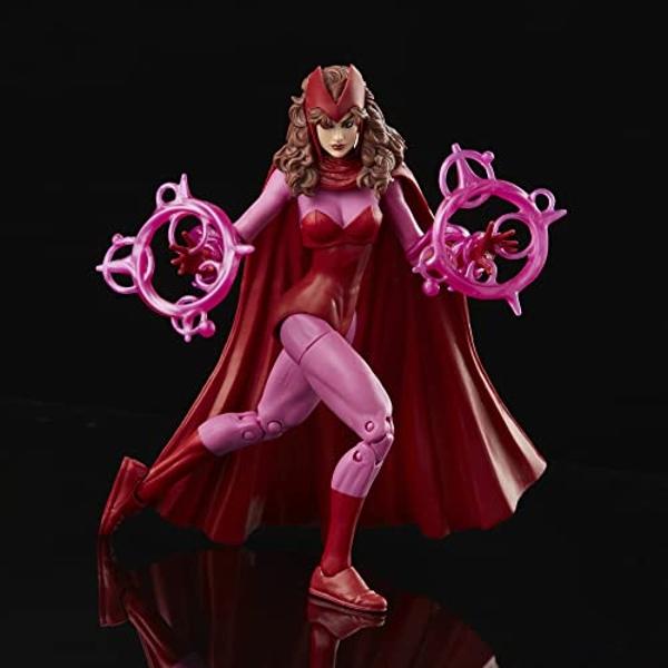 Figura de acción de juguete de la serie Marvel Legends Scarlet Witch de 6 pulgadas con empaque retro y 4 accesorios