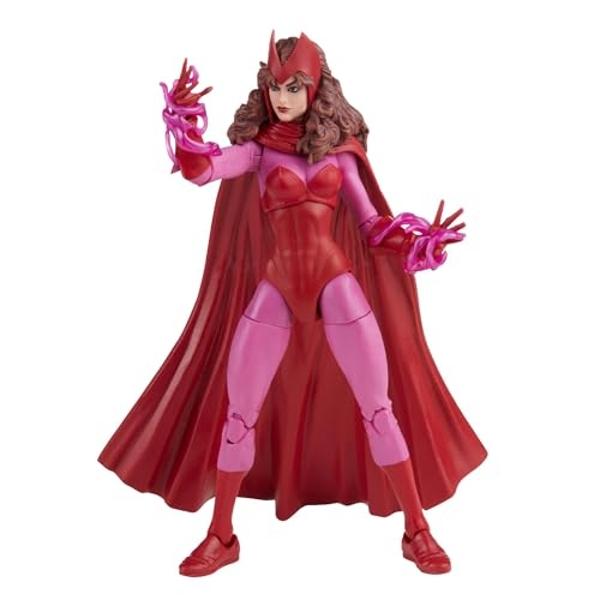 Figura de acción de juguete de la serie Marvel Legends Scarlet Witch de 6 pulgadas con empaque retro y 4 accesorios