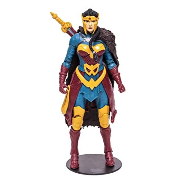 Figura de acción de McFarlane Toys DC Multiverse Wonder Woman Endless Winter de 7" con pieza Build-A Frost King y accesorios