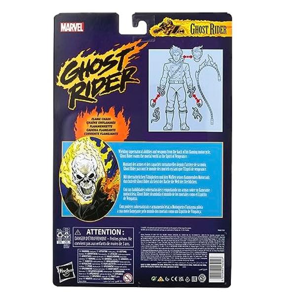 Figura coleccionable de Ghost Rider de 6 pulgadas de Marvel Legends Series Comics con 6 accesorios