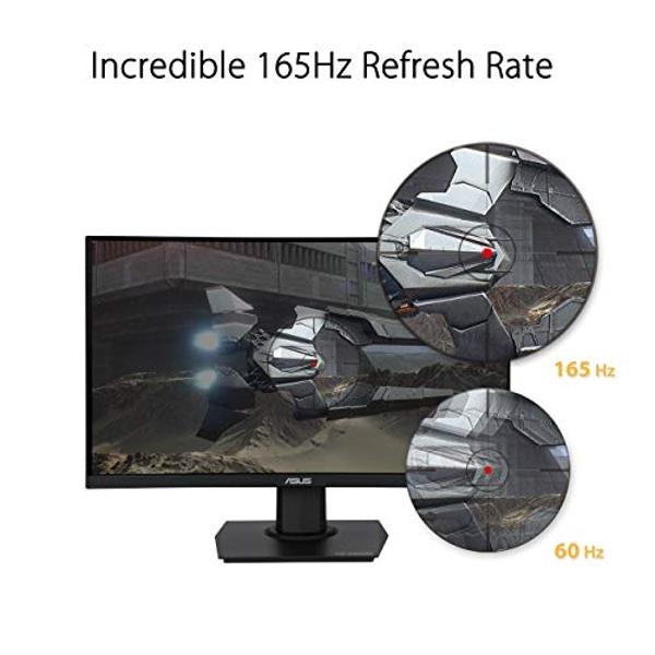 Monitor curvo ASUS TUF Gaming de 23,6" y 1080P (VG24VQE): Full HD, 165 Hz, 1 ms, Desenfoque de movimiento extremadamente bajo, Adaptive-Sync, FreeSync Premium, Shadow Boost, Montaj
